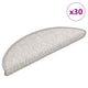 VidaXL tapetes para escaleras autoadhesivos aspecto sisal 30 piezas 56x17x3 cm platino