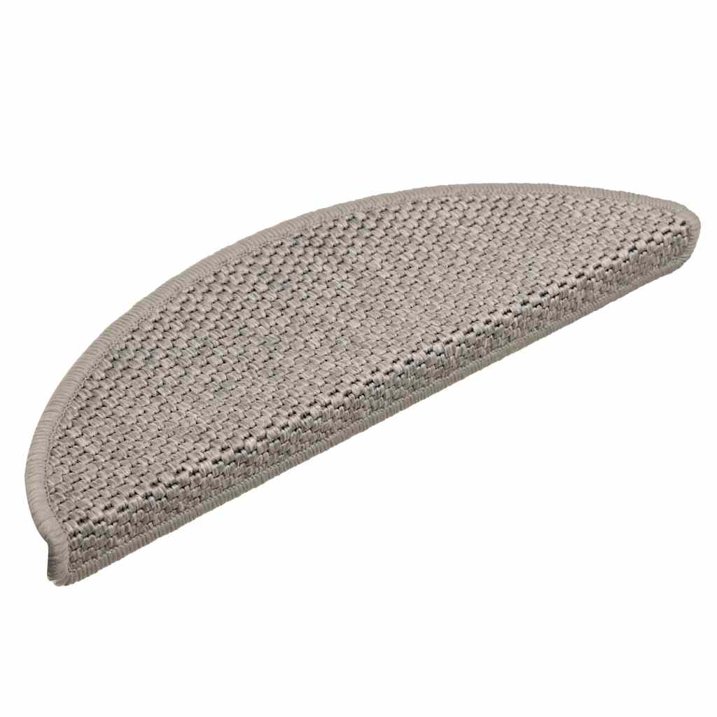 VidaXL alfombrillas para escaleras autoadhesivas 30 unidades aspecto sisal 56x17x3cm plateado