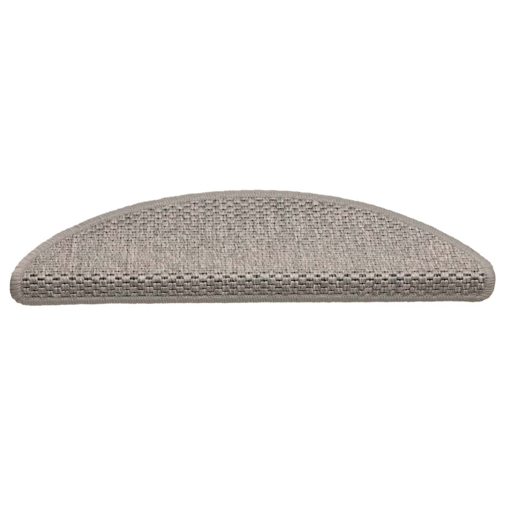 VidaXL alfombrillas para escaleras autoadhesivas 30 unidades aspecto sisal 56x17x3cm plateado