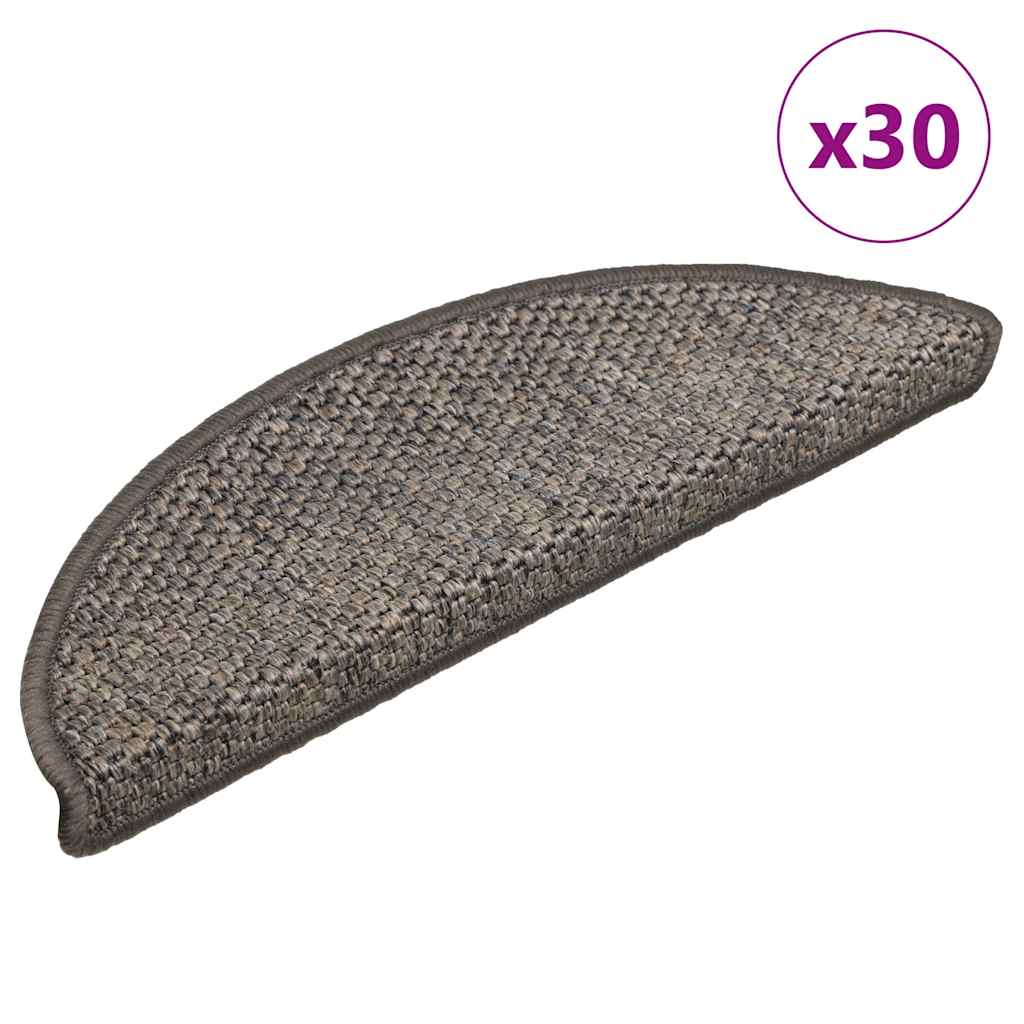 VidaXL alfombrillas para escaleras autoadhesivas aspecto sisal 30 uds 56x17x3 cm gris-beige