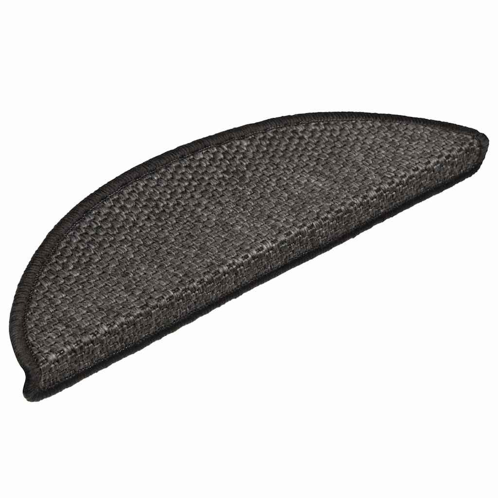 VidaXL Tappetini per scale autoadesivi aspetto sisal 30 pz 56x17x3 cm antracite