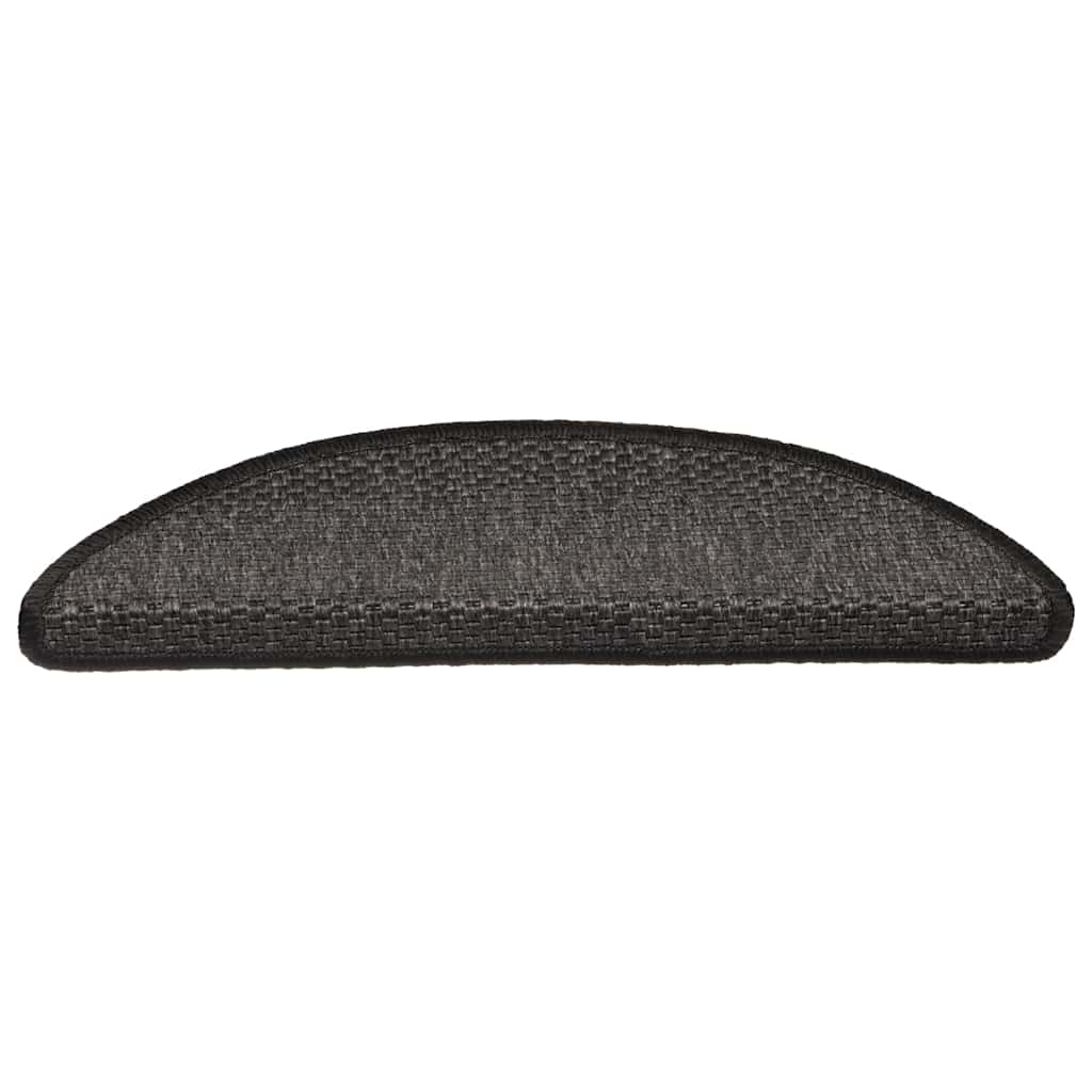 VidaXL Tappetini per scale autoadesivi aspetto sisal 30 pz 56x17x3 cm antracite