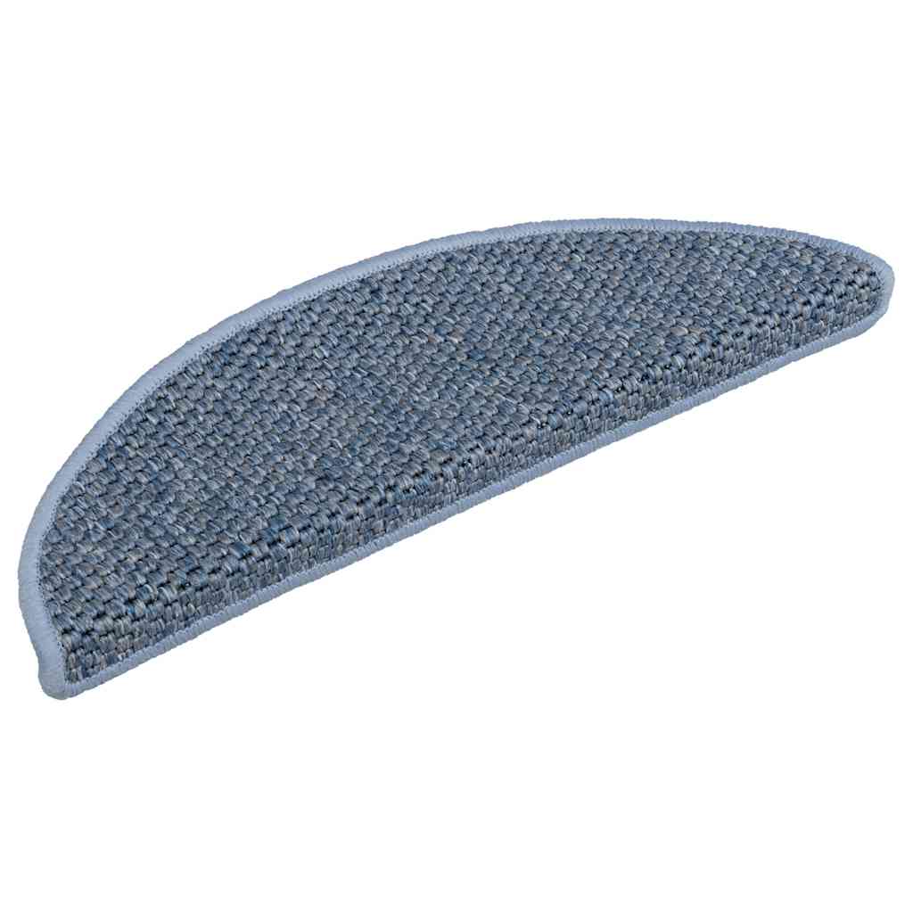 VidaXL tapetes para escaleras autoadhesivos aspecto sisal 30 piezas 56x17x3 cm azul