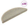 VidaXL Tappetini per Scale Autoadesivi Aspetto Sisal 30 Pezzi 56x17x3 cm Verde Chiaro