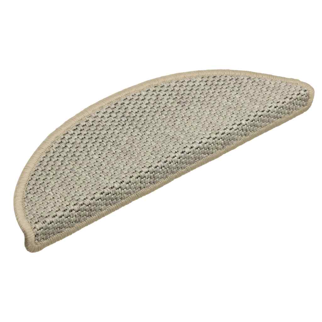 VidaXL Tappetini per Scale Autoadesivi Aspetto Sisal 30 Pezzi 56x17x3 cm Verde Chiaro