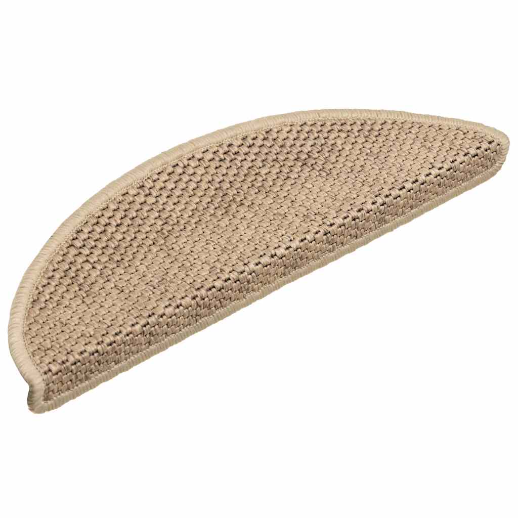 VidaXL tapetes para escaleras autoadhesivos aspecto sisal 30 piezas 56x17x3 cm arena