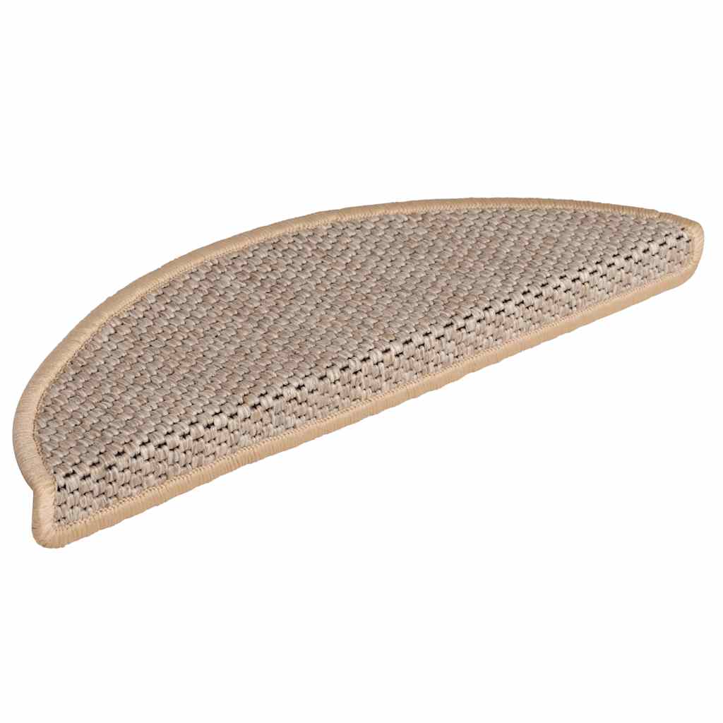 VidaXL alfombrillas para escaleras autoadhesivas aspecto sisal 30 unidades 56x17x3 cm beige claro