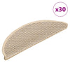 VidaXL Tappetini per Scale Autoadesivi Aspetto Sisal 30 Pezzi 56x17x3 cm Berbero