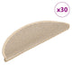 VidaXL Tappetini per Scale Autoadesivi Aspetto Sisal 30 Pezzi 56x17x3 cm Berbero