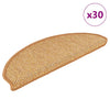 VidaXL Tappetini per scale autoadesivi aspetto sisal 30 pezzi 65x21x4 cm sisal