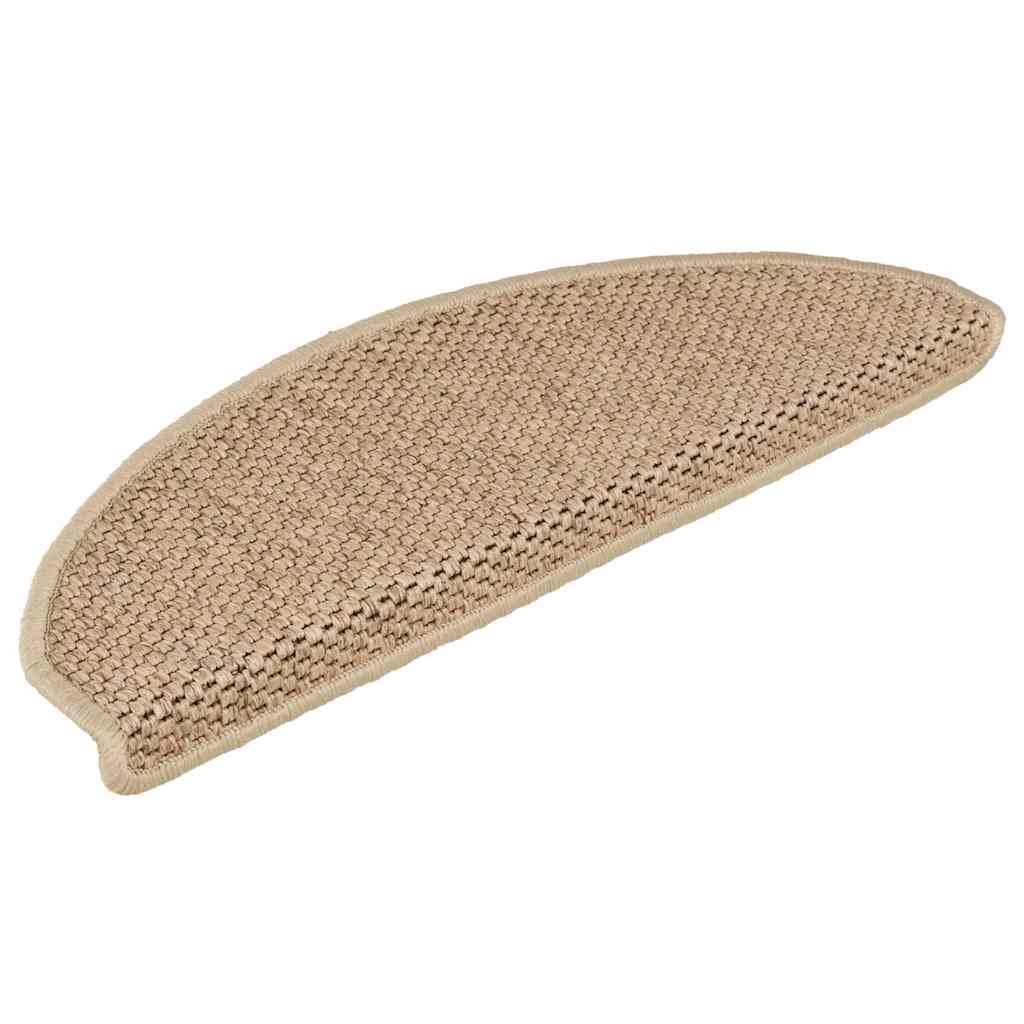 VidaXL Tappetini per scale autoadesivi aspetto sisal 30 pz 65x21x4 cm sabbia