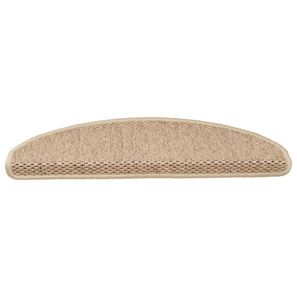 VidaXL Tappetini per scale autoadesivi aspetto sisal 30 pz 65x21x4 cm sabbia