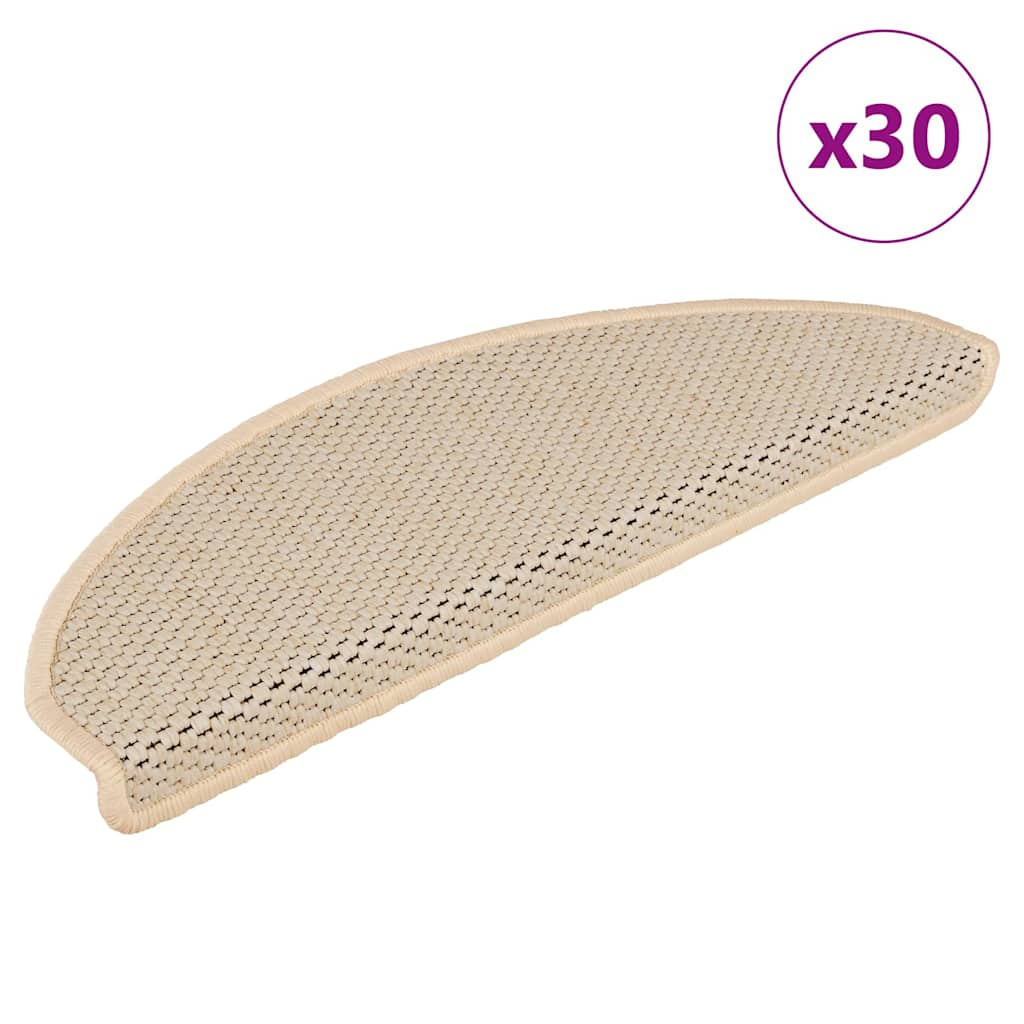 Vidaxl trapmatten zelfklevend sisal-look 30 st 65x21x4 cm berber