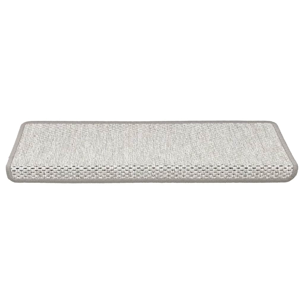 Vidaxxl Tappetini per scale autoadesivi aspetto sisal 30 pz 65x21x4 cm platino