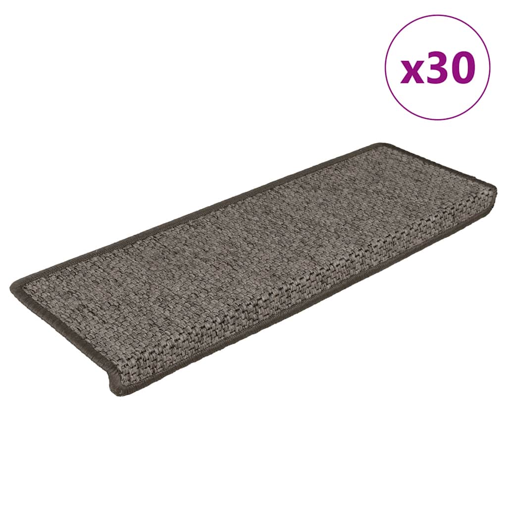 VidaXL alfombrillas para escaleras autoadhesivas aspecto sisal 30 uds 65x21x4 cm gris beige