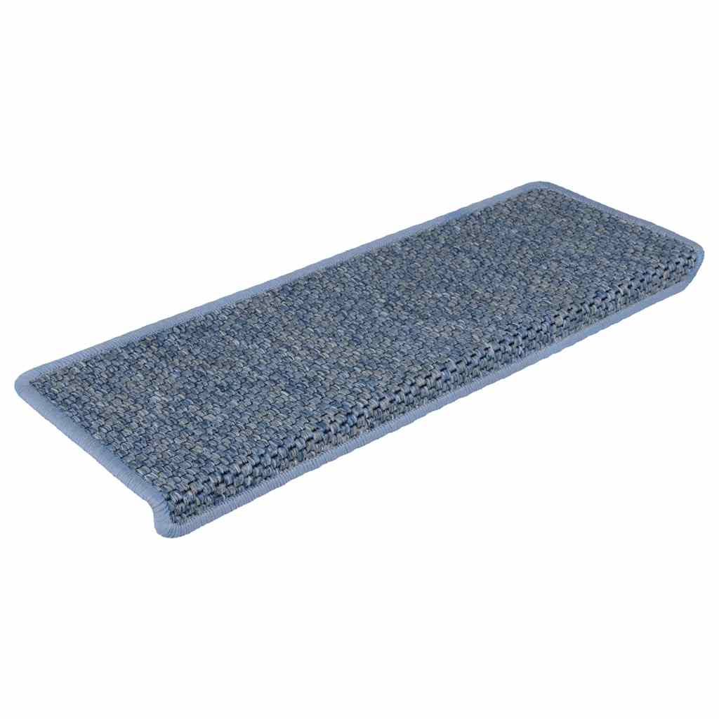 VidaXL alfombrillas para escaleras autoadhesivas 30 unidades aspecto sisal 65x21x4 cm azul