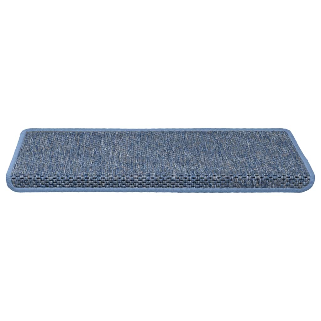 VidaXL alfombrillas para escaleras autoadhesivas 30 unidades aspecto sisal 65x21x4 cm azul