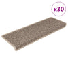 VidaXL Tappetini per scale autoadesivi 30 pezzi aspetto sisal 65x21x4 cm beige scuro