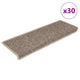 VidaXL alfombrillas para escaleras autoadhesivas 30 unidades aspecto sisal 65x21x4 cm beige oscuro