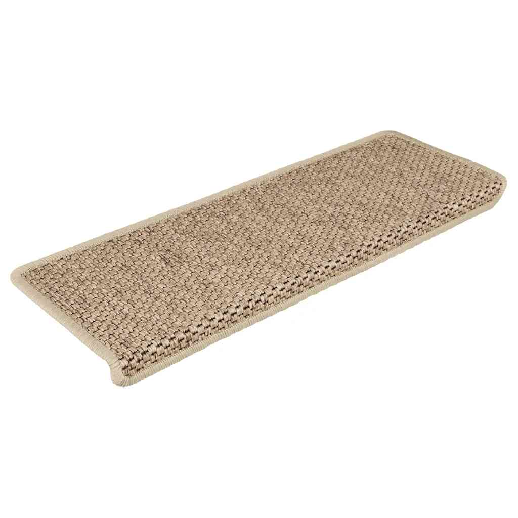 Vidaxx alfombras de escalera autoadhesivas 30 piezas aspecto sisal 65x21x4 cm color arena