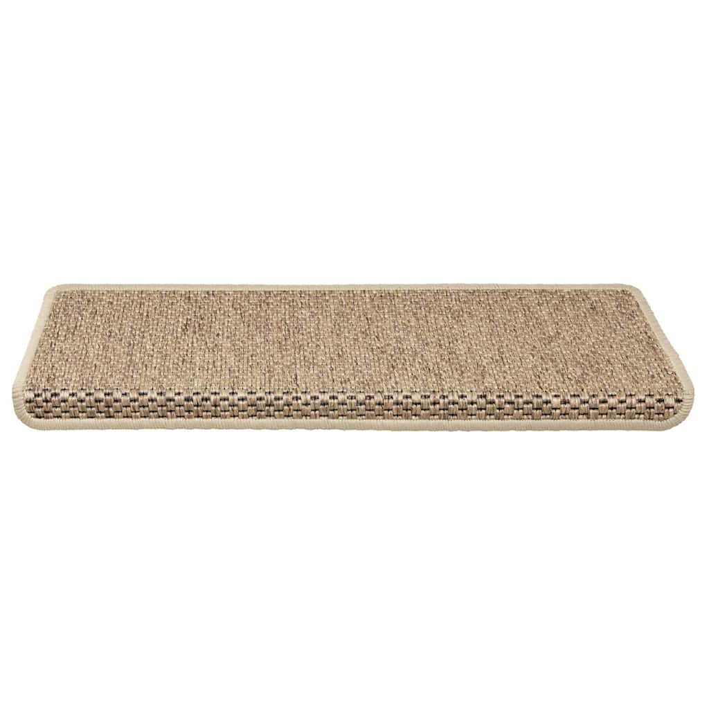 Vidaxx Tappetini per Scale Autoadesivi 30 pz Aspetto Sisal 65x21x4 cm Color Sabbia
