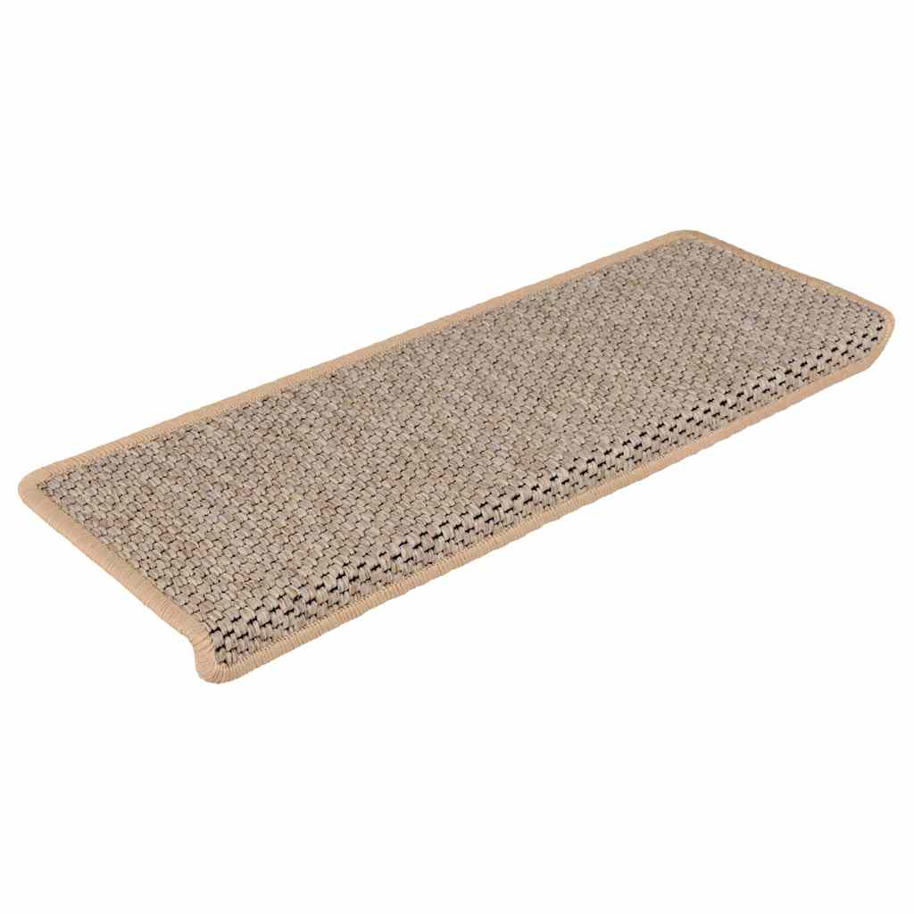 VidaXL Tappetini per scale autoadesivi 30 pezzi aspetto sisal 65x21x4 cm beige chiaro