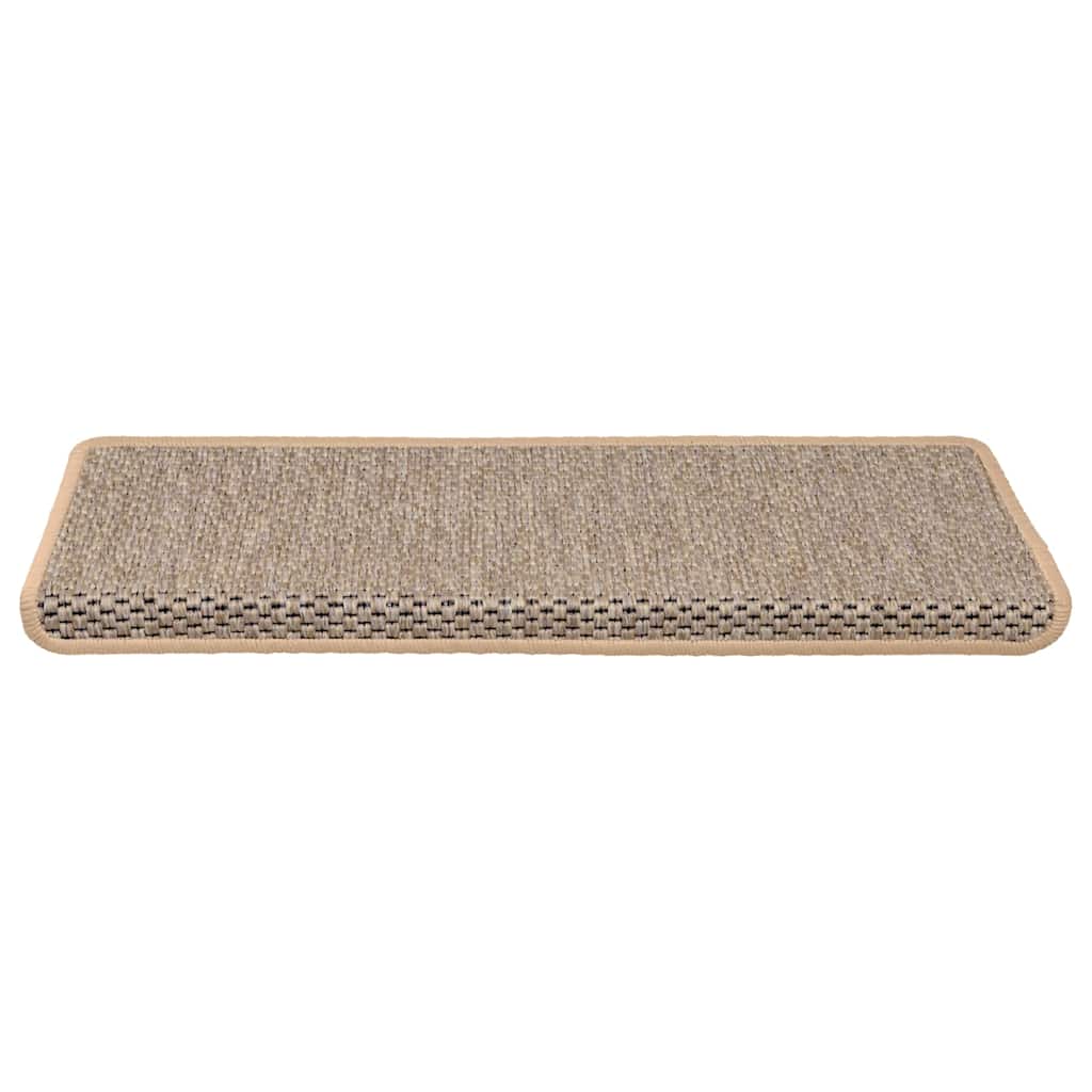 VidaXL Tappetini per scale autoadesivi 30 pezzi aspetto sisal 65x21x4 cm beige chiaro