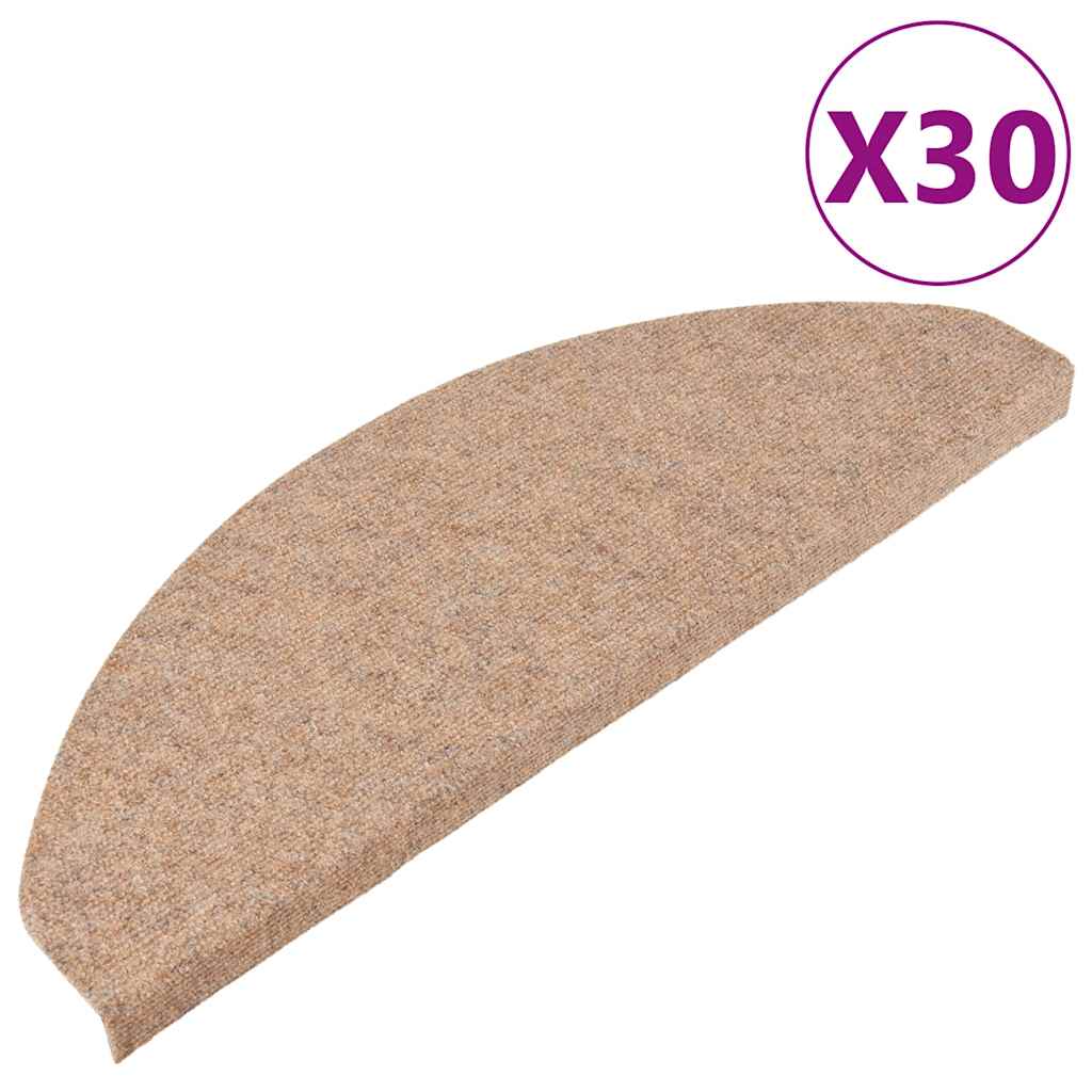 VidaXL Tappetini per scale autoadesivi 30 pezzi 65x22,5x3,5 cm beige