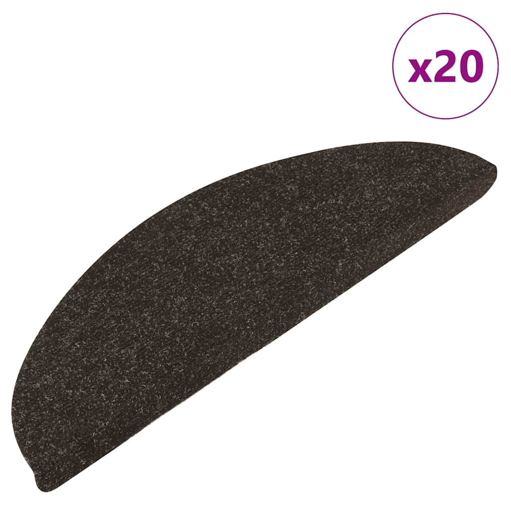 Vidaxx Tappetini per scale autoadesivi 20 pz 56x17x3 cm antracite