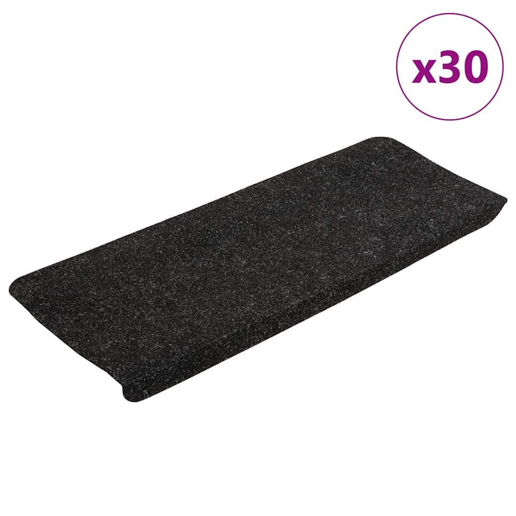 VidaXL Tappetini per scale autoadesivi 30 pz 65x24,5x3,5 cm antracite