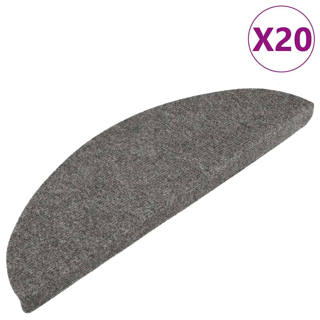 VidaXL tappetini per scale autoadesivi 20 pezzi 56x17x3 cm grigio
