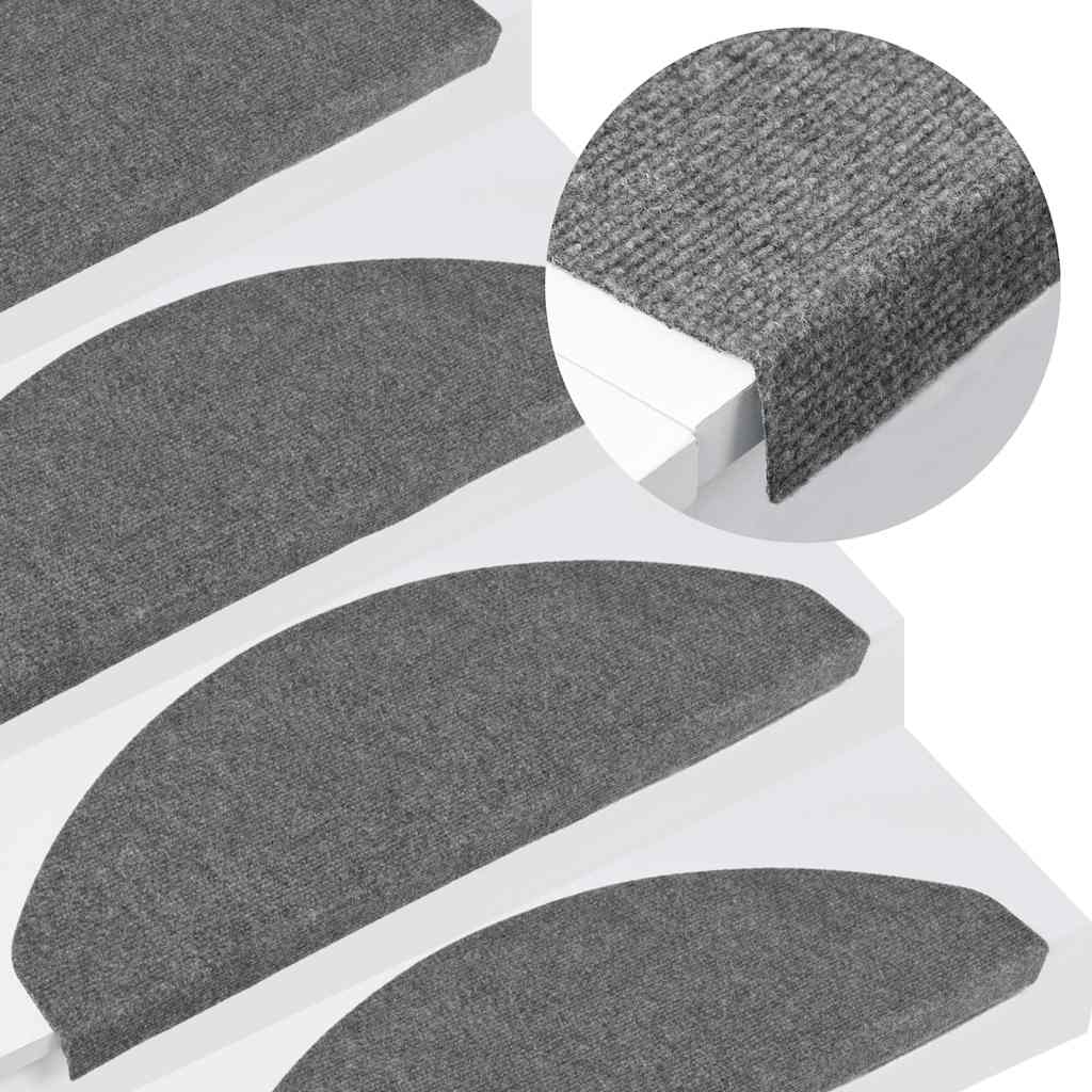 VidaXL Tappetini per scale autoadesivi 30 pezzi 65x22,5x3,5 cm grigio