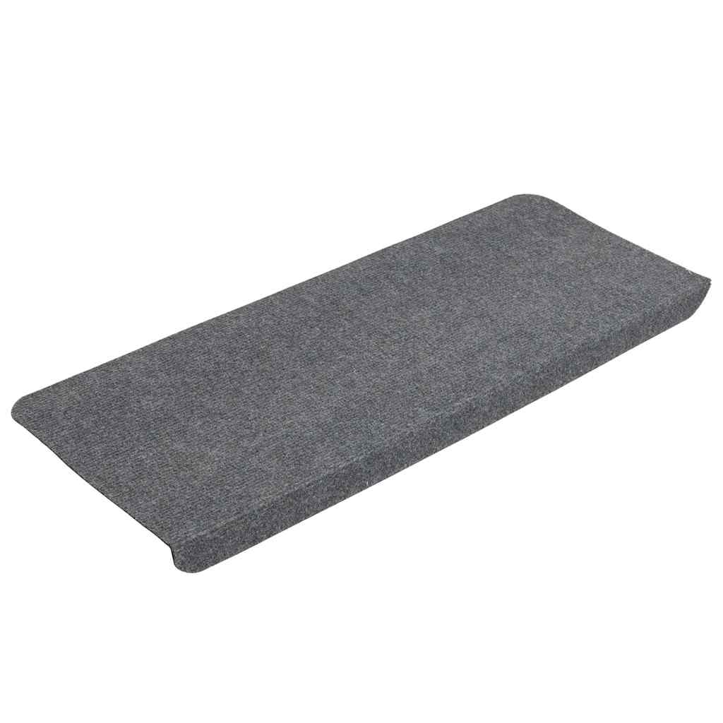 VidaXL Tappetini per scale autoadesivi 30 pezzi 65x24,5x3,5 cm grigio