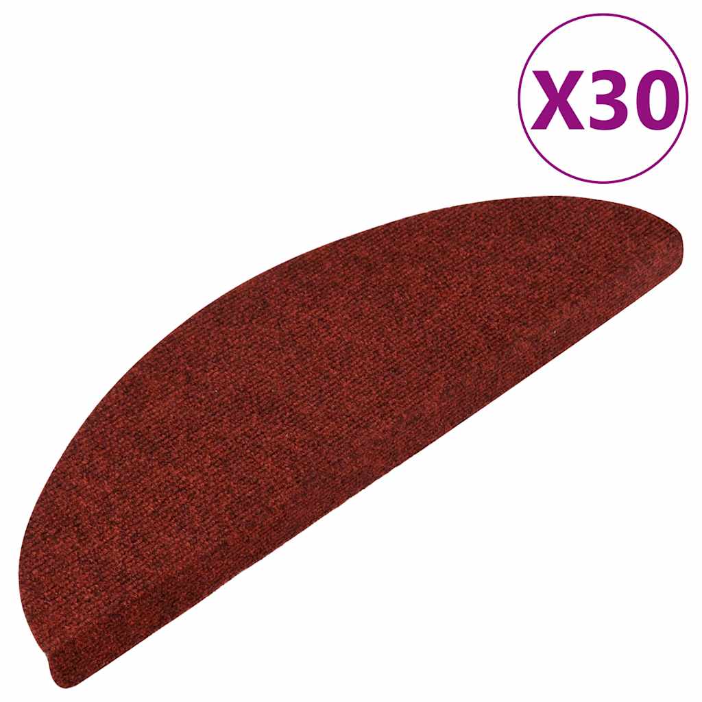 VidaXL tappetini per scale autoadesivi 30 pezzi 56x17x3 cm rosso