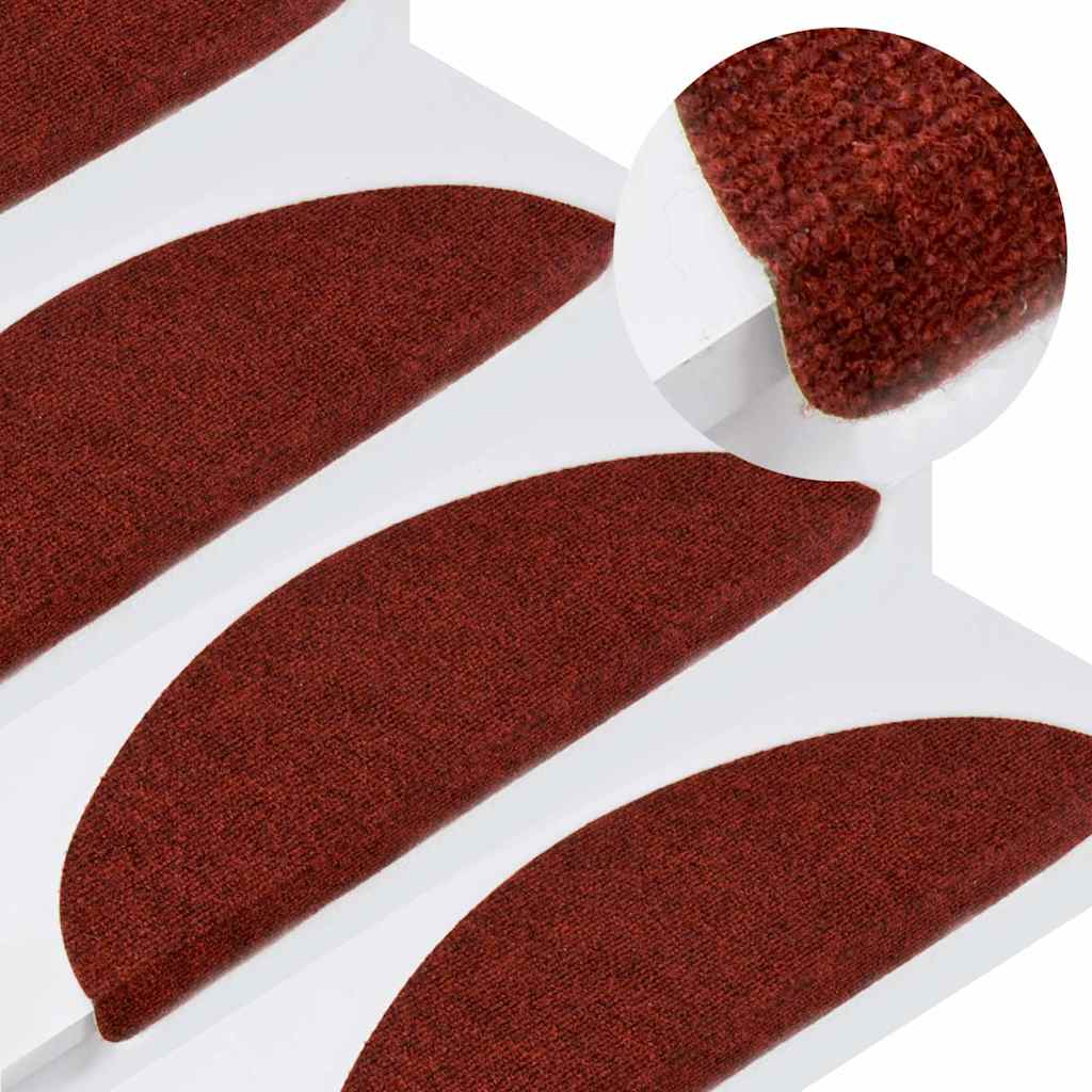 VidaXL tappetini per scale autoadesivi 30 pezzi 56x17x3 cm rosso