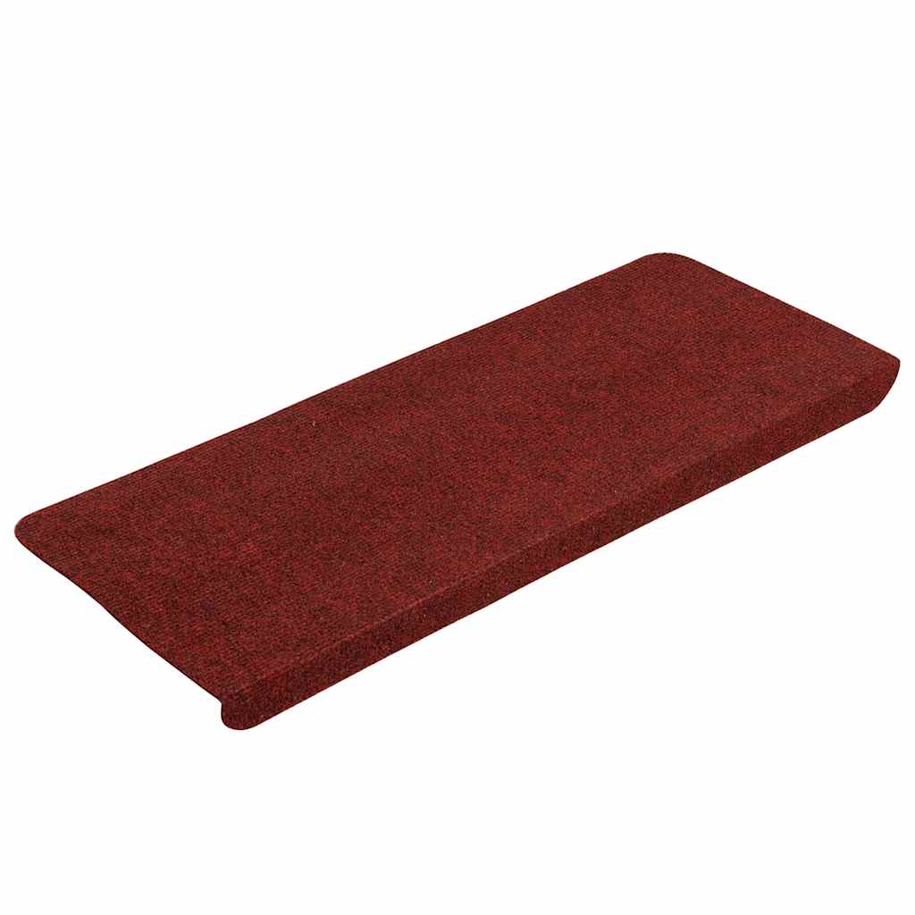 VidaXL Tappetini per scale autoadesivi 30 pz 65x22,5x3,5 cm rosso
