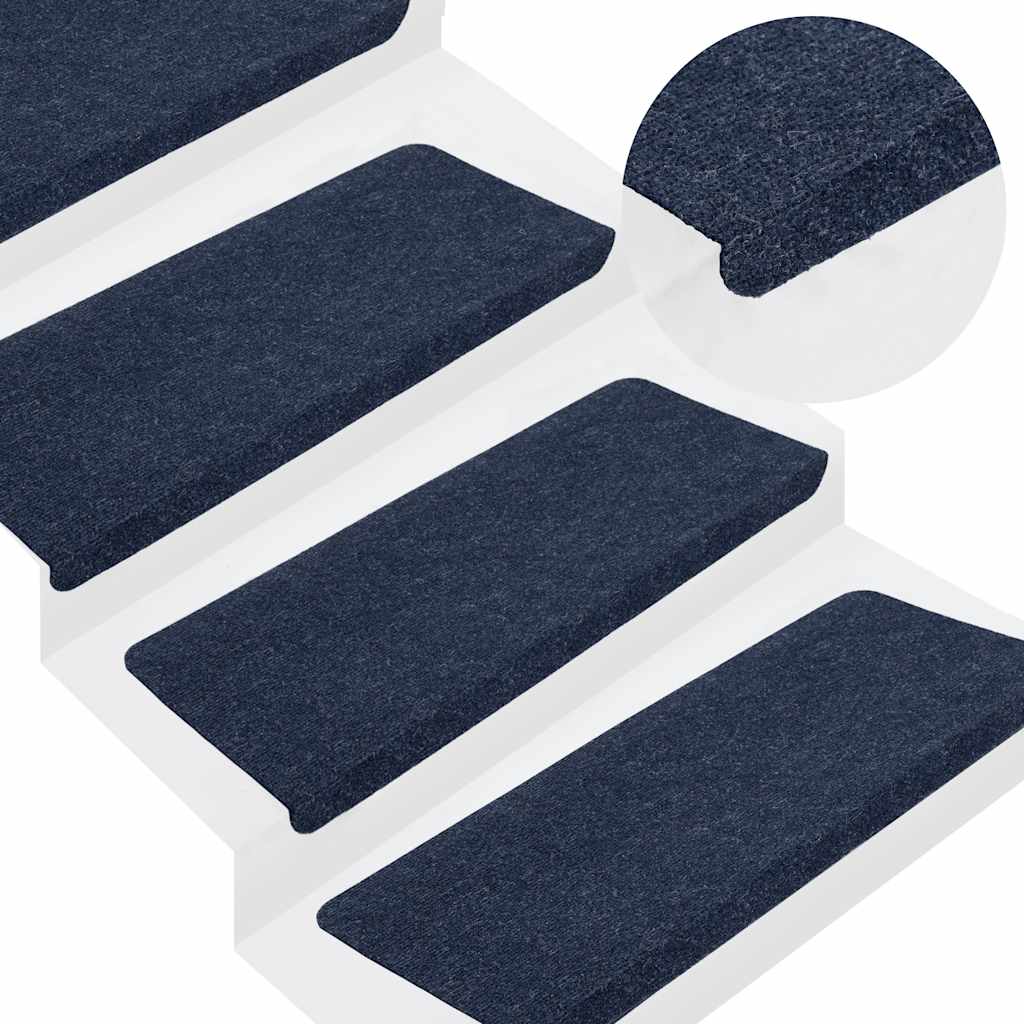 VidaXL Tappetini per scale autoadesivi 30 pezzi 65x24,5x3,5 cm blu