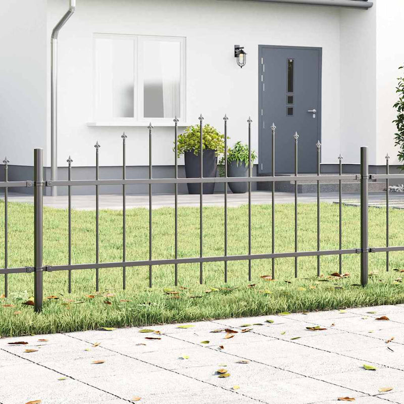 Vidaxl tuinhek 2 pcs grijs 170 x 140 cm gepoedercoat staal