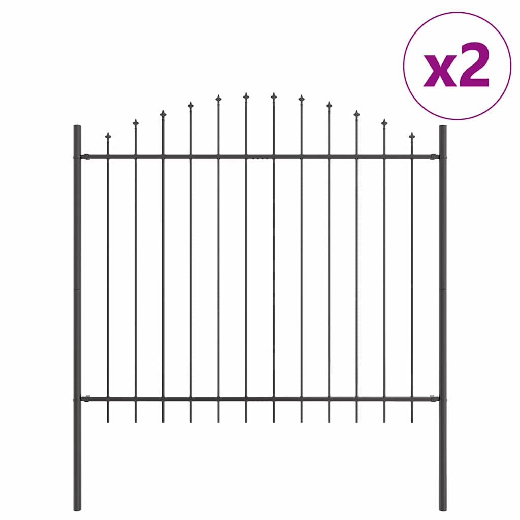 Vidaxl tuinhek 2 pcs grijs 170 x 165 cm gepoedercoat staal