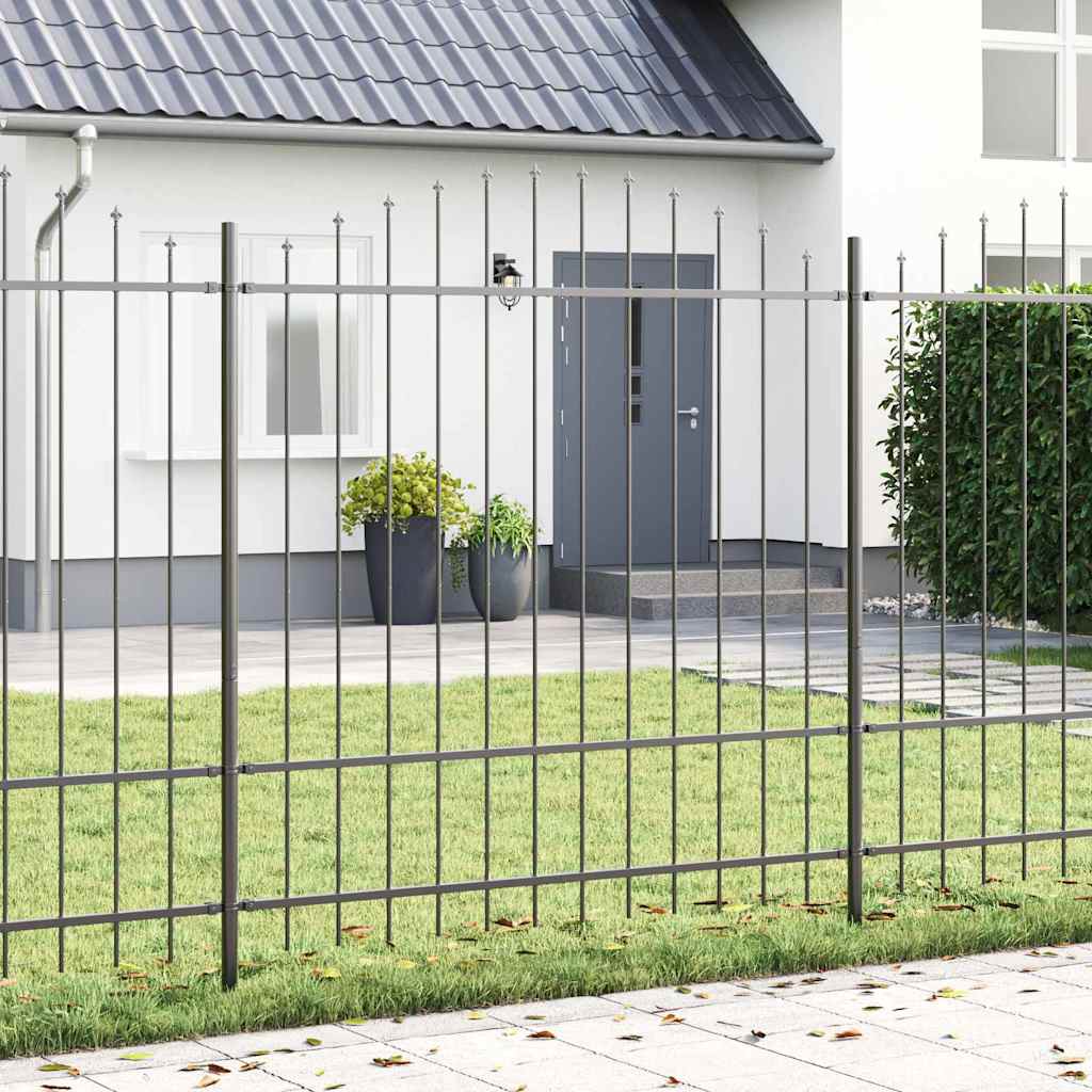 Vidaxl tuinhek 2 pcs grijs 170 x 215 cm gepoedercoat staal