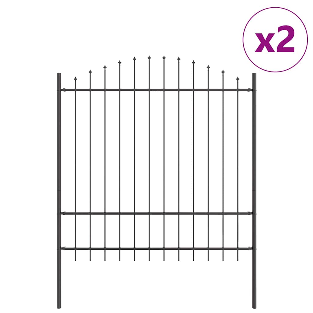 Valla de jardín Vidaxl 2 piezas gris 170 x 215 cm acero con recubrimiento en polvo