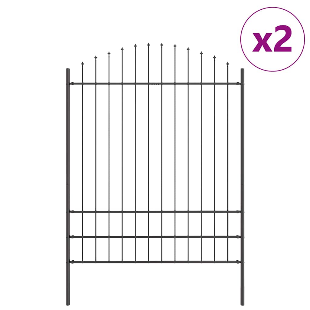Valla de jardín VidaXL 2 piezas gris 170 x 225 cm acero con recubrimiento en polvo