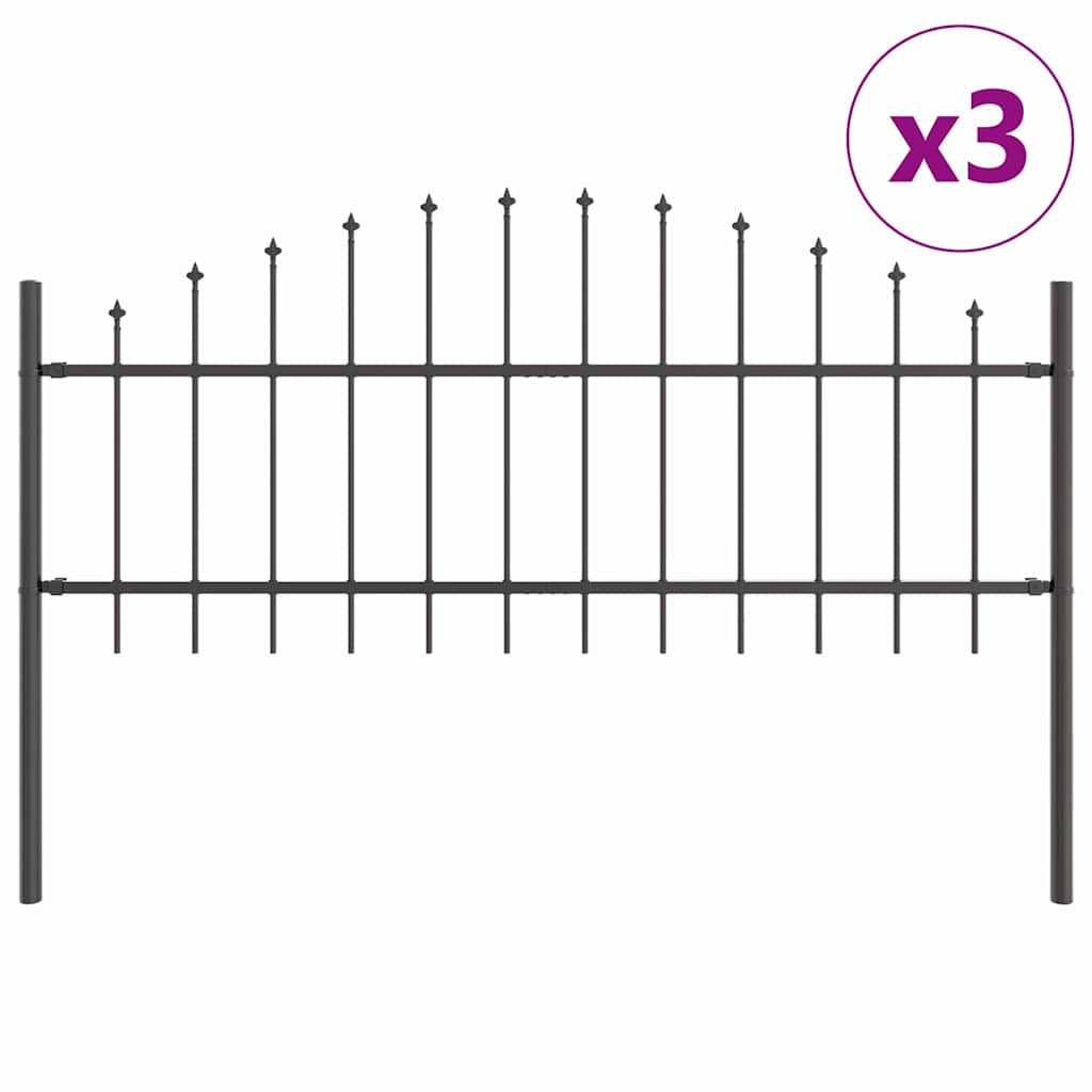 Vidaxl tuinhek 3 pcs grijs 170 x 140 cm gepoedercoat staal