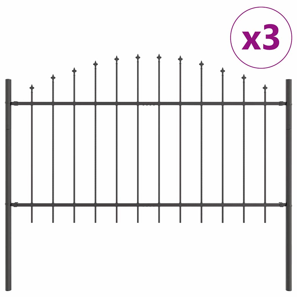 Vidaxl tuinhek 3 pcs grijs 170 x 140 cm gepoedercoat staal