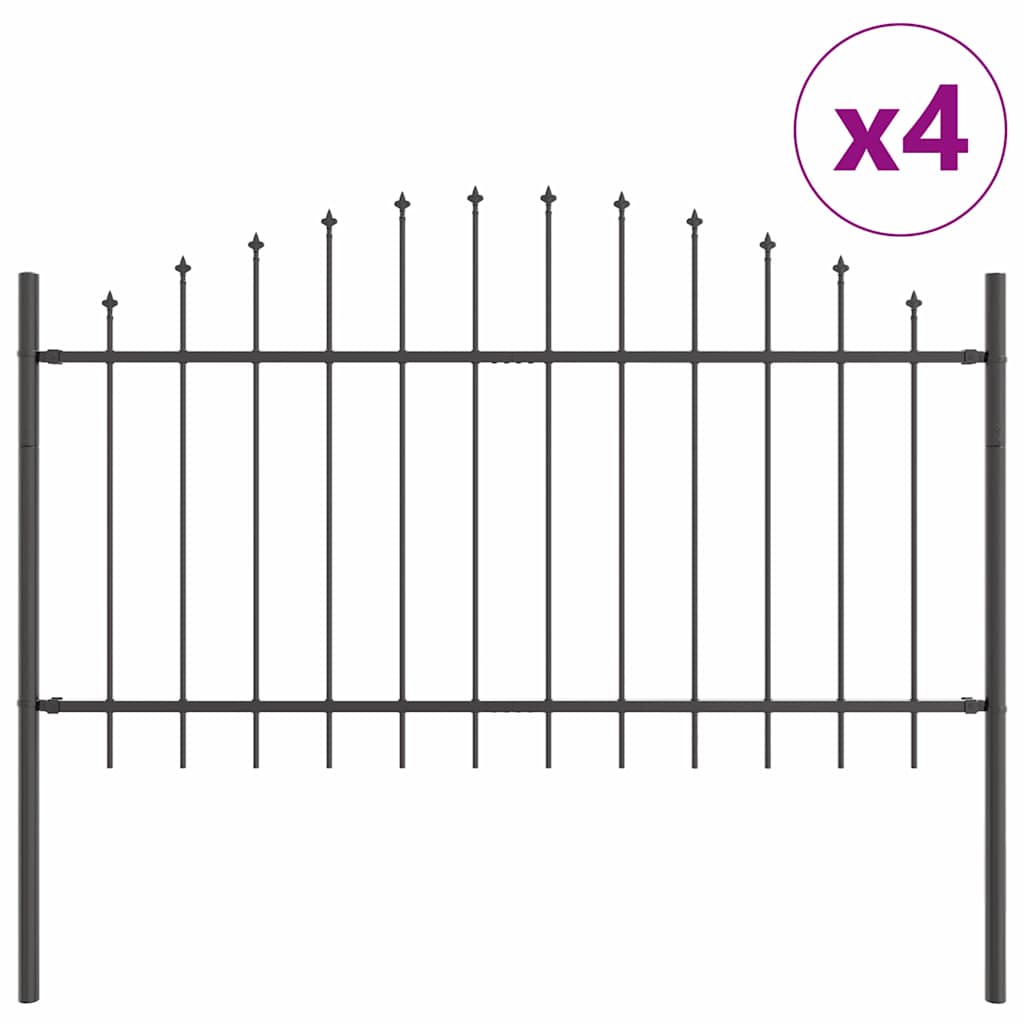 Vidaxl tuinhek 4 pcs grijs 170 x 140 cm gepoedercoat staal