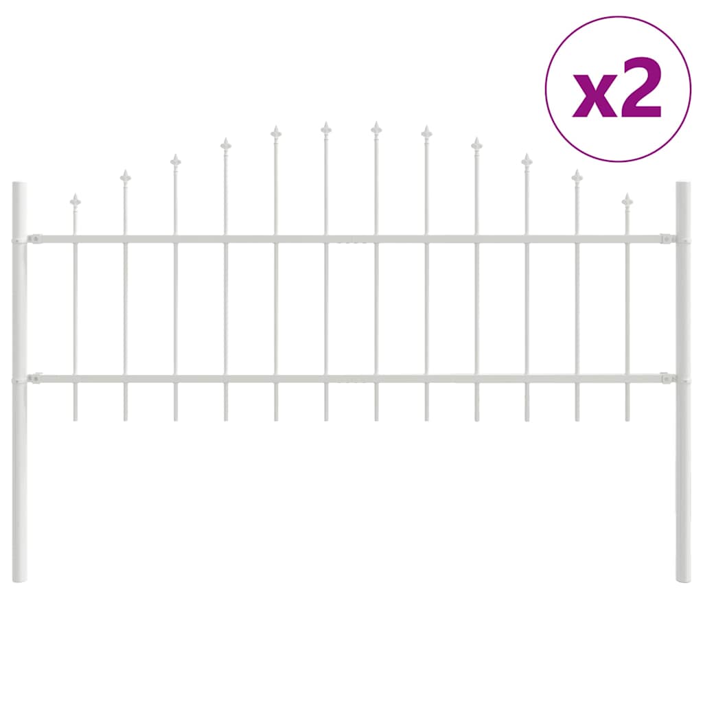 Vidaxl tuinhek 2 pcs wit 170 x 140 cm gepoedercoat staal