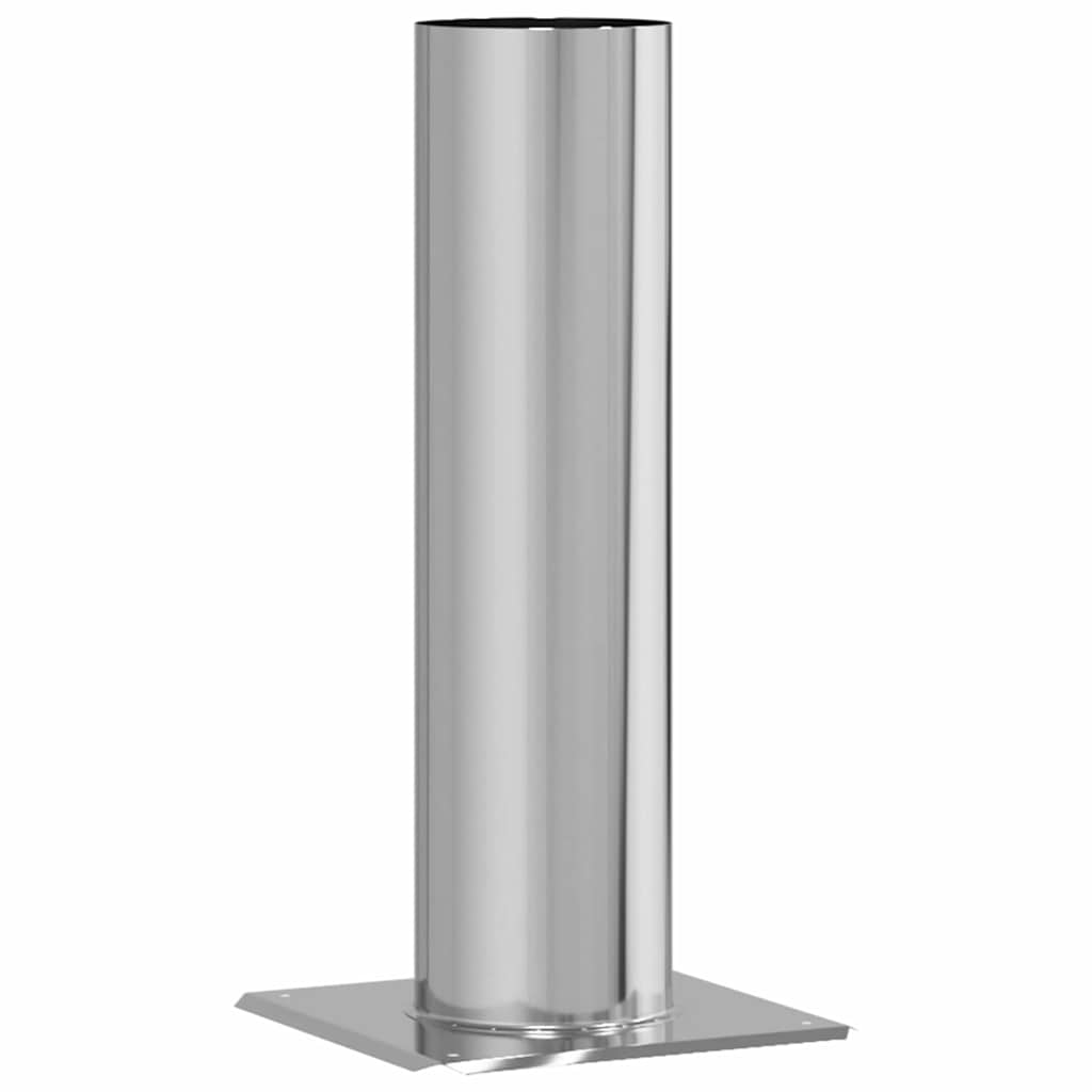 Vidaxl extensión de cabezal de chimenea plata 24 x 24 x 50 cm acero inoxidable