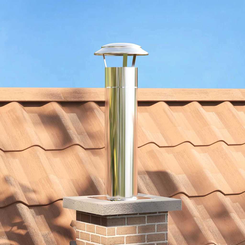 Prolunga per testata camino Vidaxl argento 26 x 26 x 50 cm in acciaio inox