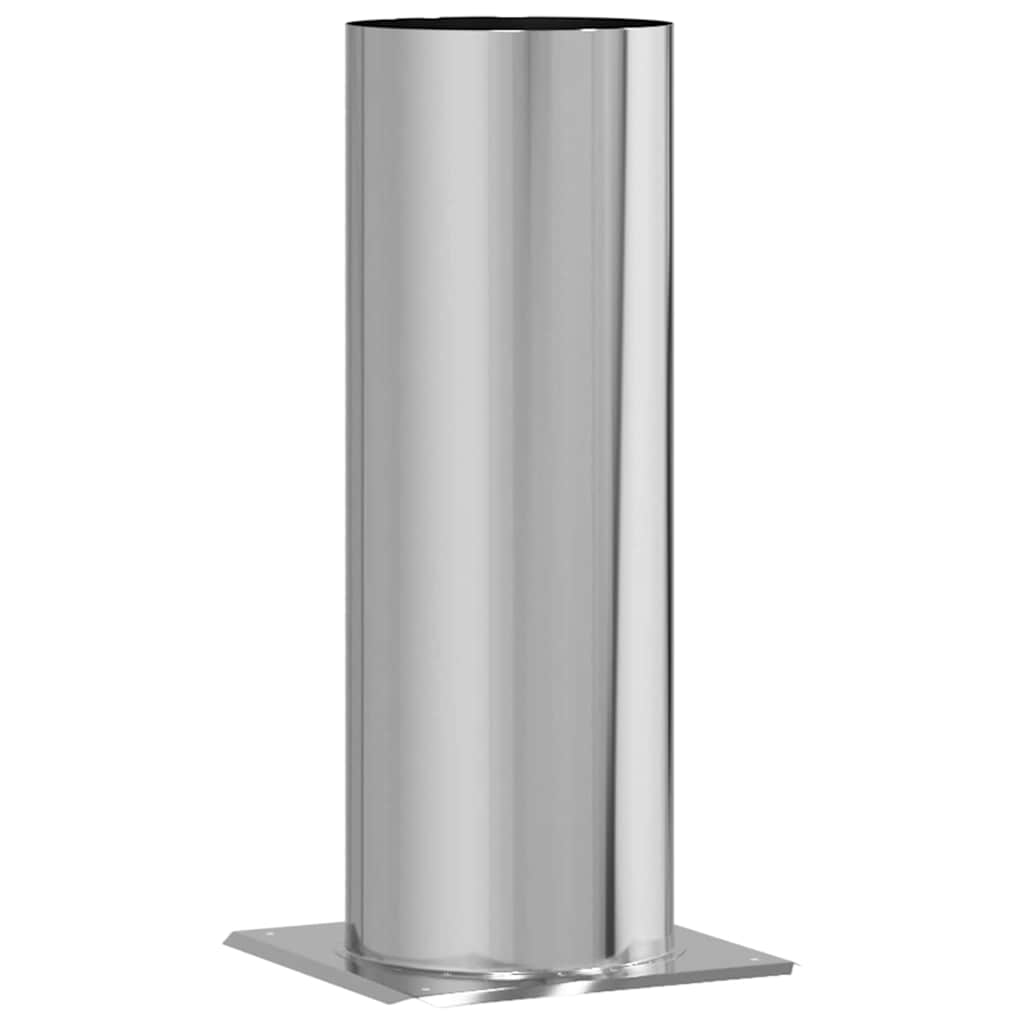 Vidaxl extensión de cabezal de chimenea plata 29 x 29 x 50 cm acero inoxidable
