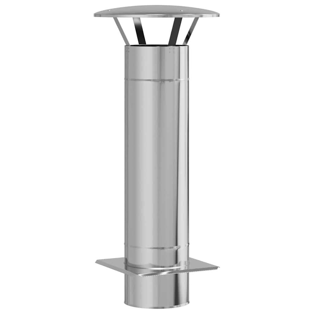 Prolunga per caminetto Vidaxl argento 35 x 35 x 82 cm in acciaio inossidabile